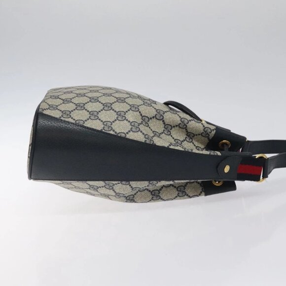 GUCCI GG Supreme Sherry Line Shoulder Bag PVC Navy Gold 41 02 034 Auth 124862 - Picture 6 of 16